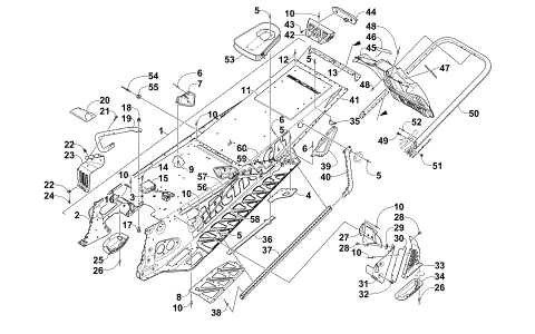 TUNNEL, REAR BUMPER, AND SNOWFLAP ASSEMBLY