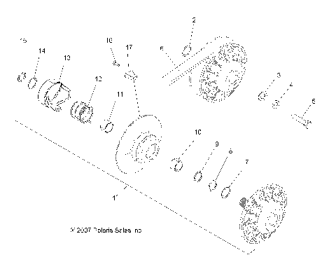 DRIVE TRAIN, SECONDARY CLUTCH - A09BG50FA (49ATVCLUTCHDRIVEN08SCRAM)