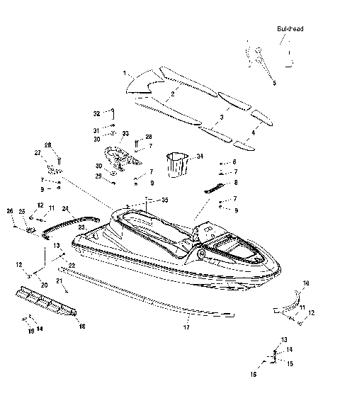 HULL and BODY - W025197D/W025197I (4971297129A05)