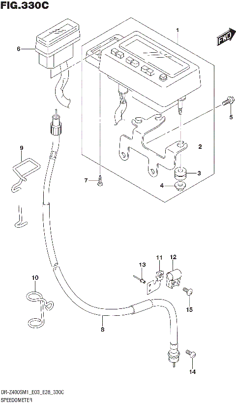 SPEEDOMETER (DR-Z400SM:E28)