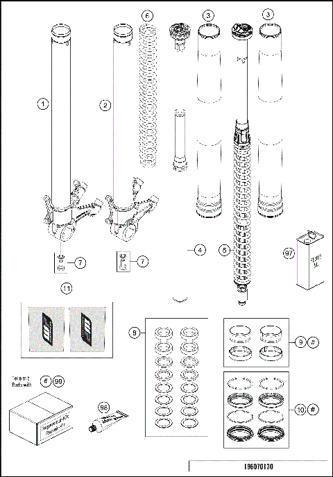 FRONT FORK DISASSEMBLED
