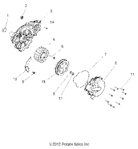 ENGINE, STATOR and FLYWHEEL - Z14VH76AC/AD/EAI/EAK/EAJ/EAL/EAW (49RGRMAGNETOCVR013RZR)