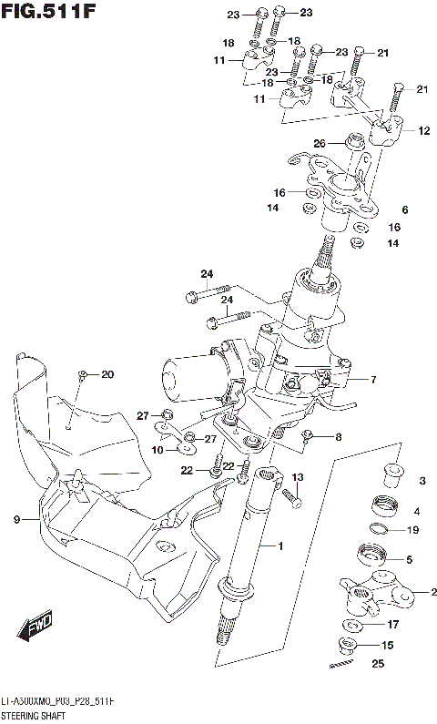 STEERING SHAFT (LT-A500XPM0 P33)