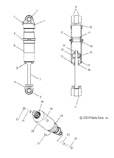 SUSPENSION, SHOCK, FRONT TRACK (7043535) - S10PP8 ALL OPTIONS (49SNOWSHOCKFRONT7043535)