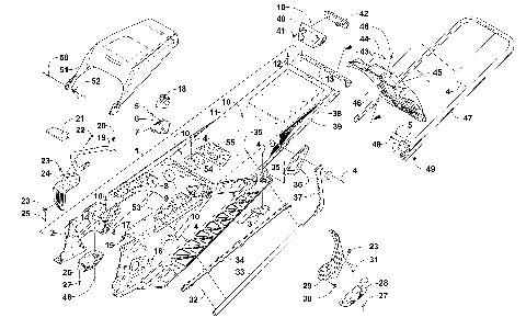 TUNNEL, REAR BUMPER, AND SNOWFLAP ASSEMBLY [106537]