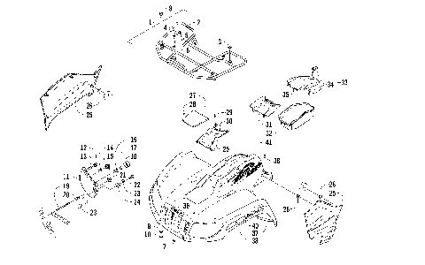 FRONT RACK, BODY PANEL, AND HEADLIGHT ASSEMBLIES [99814]