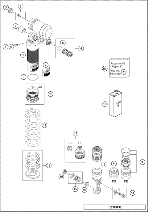 SHOCK ABSORBER DISASSEMBLED