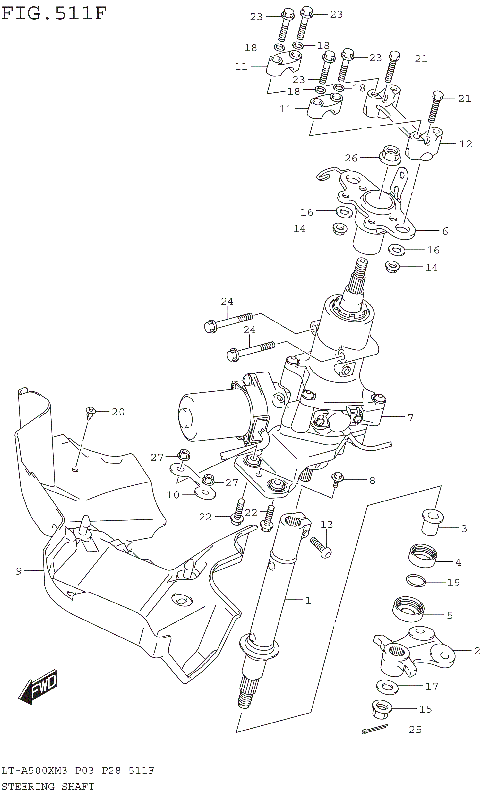 STEERING SHAFT (LT-A500XPZM3 P33)