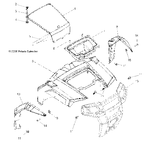 BODY, HOOD and FRONT BODY WORK - R09VH76FX (49RGRHOOD09RZRI)