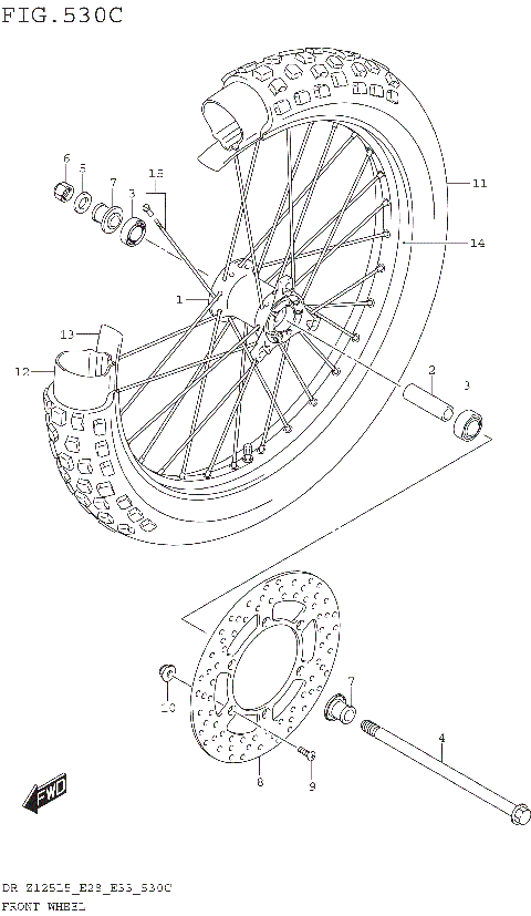FRONT WHEEL (DR-Z125LL5 E28)