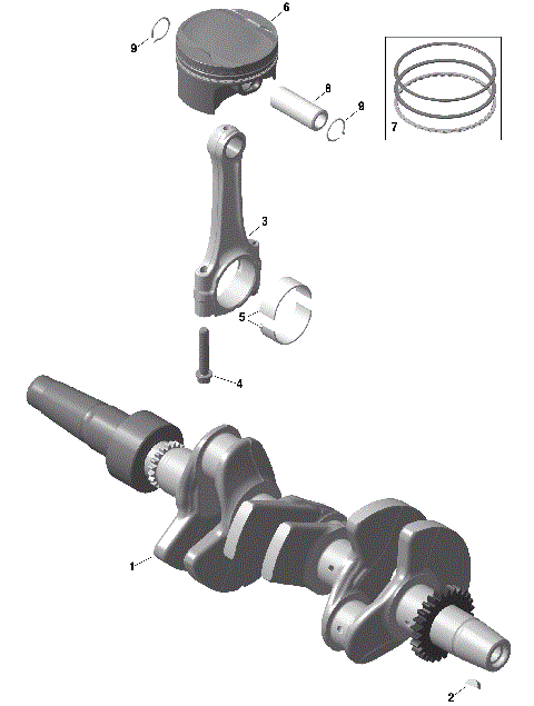 01- ROTAX - Crankshaft and Pistons