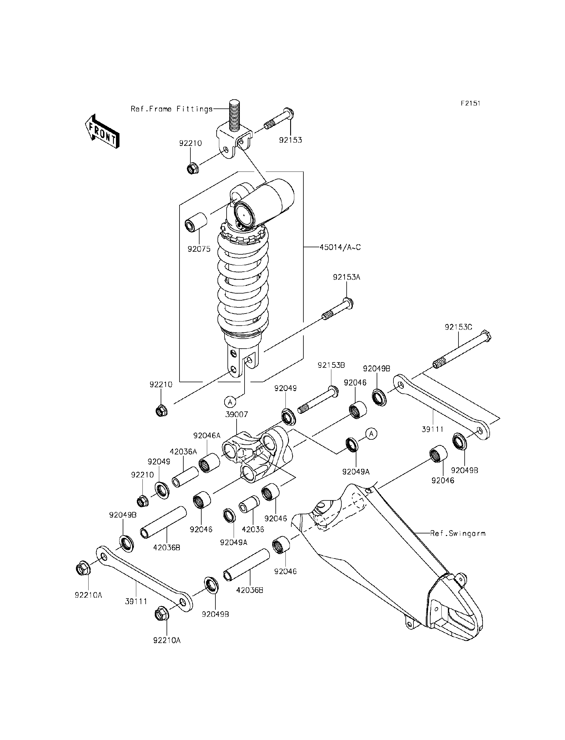 スンページ 2014 Kawasaki NINJA ZX-6R Suspension/Shock Absorber