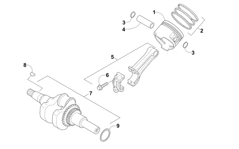 PISTON AND CRANKSHAFT ASSEMBLY