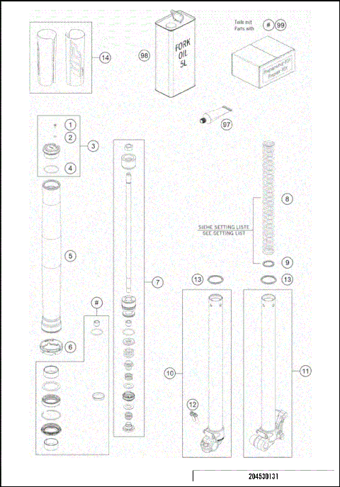 FRONT FORK DISASSEMBLED