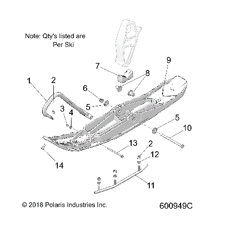 STEERING, SKI ASM. - S19DDH8RS ALL OPTIONS (600949C)
