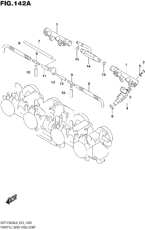 THROTTLE BODY HOSE/JOINT (GSF1250SAL6 E03)