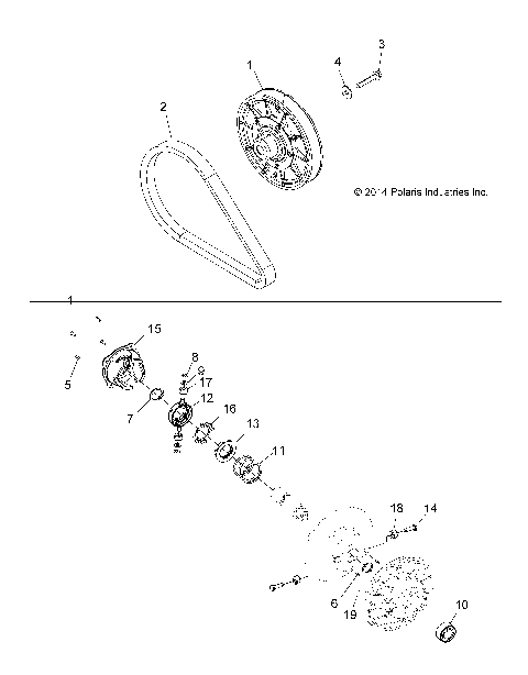 DRIVE TRAIN, SECONDARY CLUTCH - Z15VAE87AK/AS/AI/AN/X87AL (49RGRCLUTCHDVN1323247)