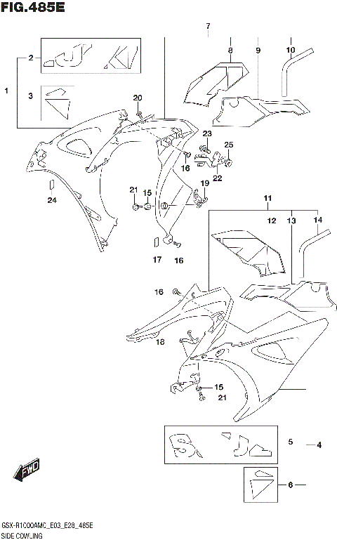 SIDE COWLING (GSX-R1000RA)(SEE NOTE 1)