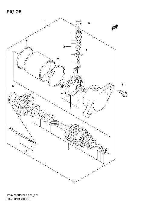 STARTING MOTOR (MODEL K8/K9)