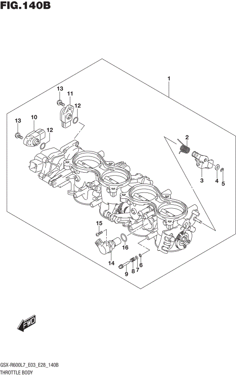 THROTTLE BODY (GSX-R600L7 E28)