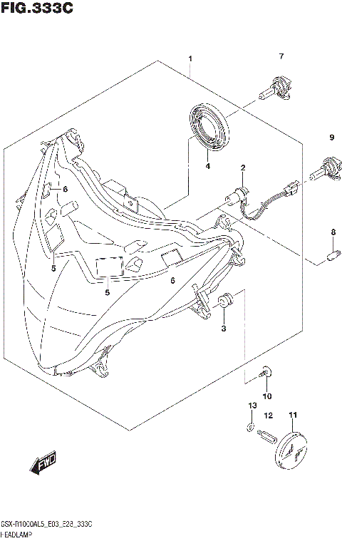 HEADLAMP (GSX-R1000AL5 E33)
