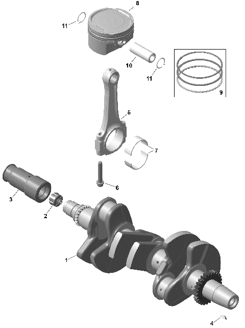 01- ROTAX - Crankshaft and Pistons