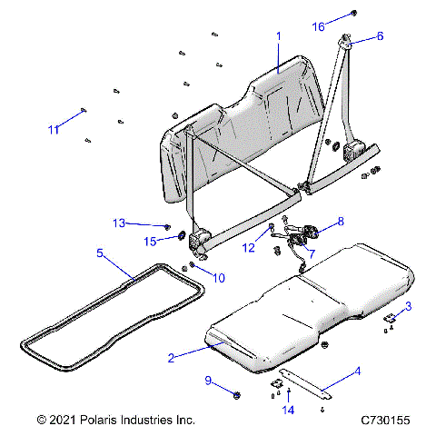 BODY, SEAT - R25MAU57Z5/B5/Z6/B6 (C730155)