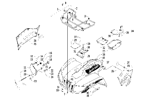 FRONT RACK, BODY PANEL, AND HEADLIGHT ASSEMBLIES [96116]