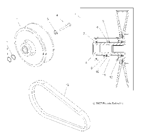 DRIVE TRAIN, SECONDARY CLUTCH - A08LH27AW/AX/AZ (49ATVCLUTCHDRIVEN08SP300)