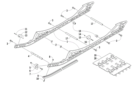 SLIDE RAIL AND TRACK ASSEMBLY