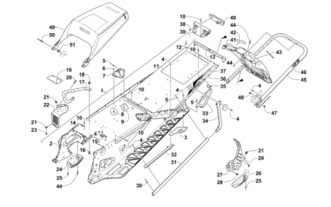 TUNNEL, REAR BUMPER, AND SNOWFLAP ASSEMBLY