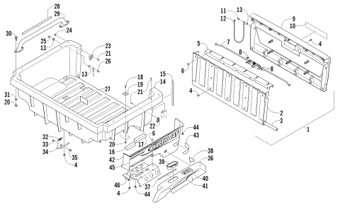 CARGO BOX AND TAILGATE ASSEMBLY
