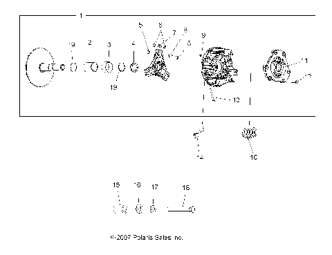 DRIVE TRAIN, PRIMARY CLUTCH - A13MN50ET/EX (49ATVCLUTCH08SP500EFI)