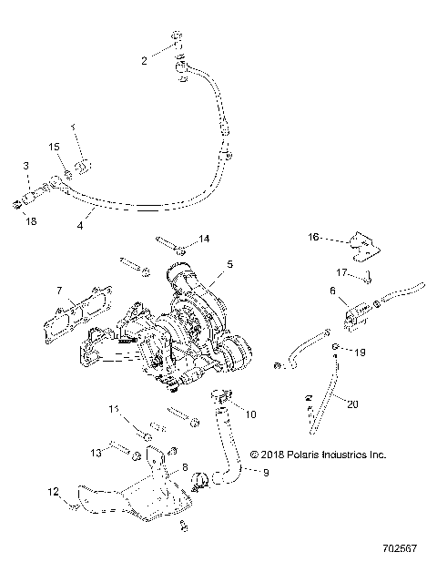 ENGINE, TURBO CHARGER MOUNTING - Z18VEL92BK/BR/LK (702567)
