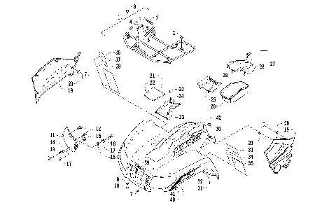 FRONT RACK, BODY PANEL, AND HEADLIGHT ASSEMBLIES [98093]