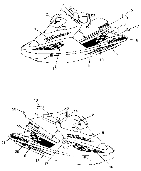 DECALS HURRICANE B964466 and Intl. HURRICANE I964466 (4935733573A008)