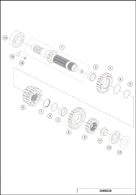TRANSMISSION I - MAIN SHAFT