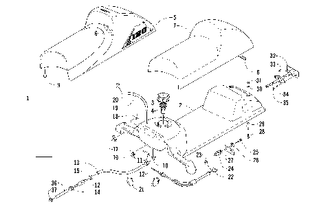 GAS TANK, SEAT, AND TAILLIGHT ASSEMBLY [87485]