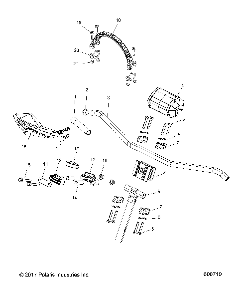 STEERING, UPPER and HANDLEBAR ASM. - S18ELS8P ALL OPTIONS (600719)