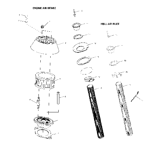 ENGINE AIR INTAKE/HULL AIR INLET - W005197D (4955815581B014)