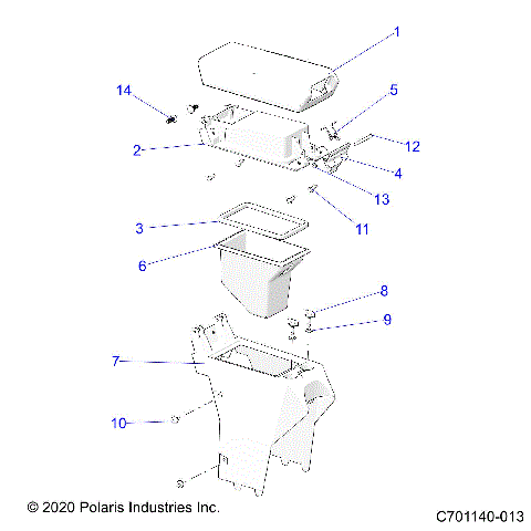 BODY, CENTER CONSOLE,STORAGE- Z22RGL2KAP/AL/BK/BP/BT (C701140-013)