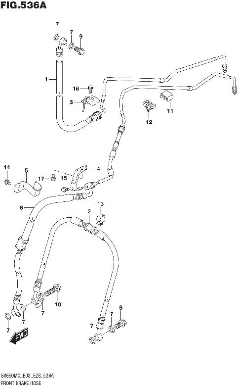 FRONT BRAKE HOSE (SV650XA)