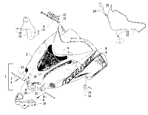 HOOD AND WINDSHIELD ASSEMBLY [87069]