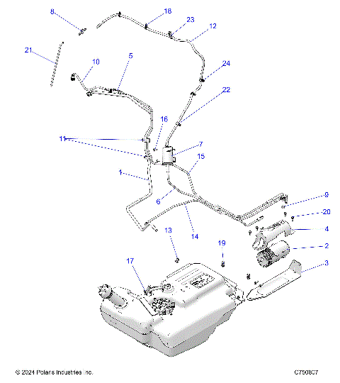 FUEL SYTEMS, FUEL LINES, EVAP - Z25NMF99A4/A5/B4/B5 (C750807)