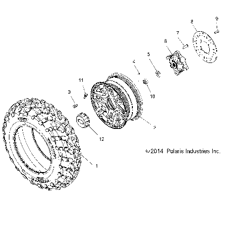 WHEELS, FRONT TIRE and BRAKE DISC - A15DAE57EK (49ATVWHEELFRT15ACEEU1)