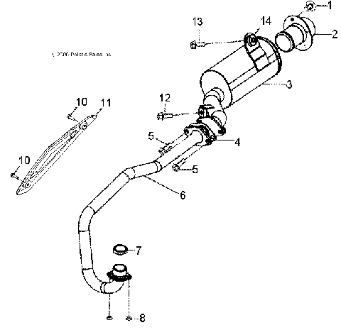 ENGINE, EXHAUST - A12KA09AD/AF (49ATVEXHAUST09OUT90)