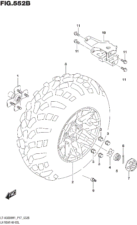 LH REAR WHEEL (LT-A500XPM1 P17)