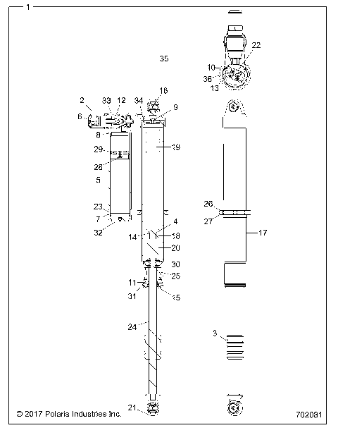 SUSPENSION, REAR SHOCK (TO 2/12/2018) - Z18VDL92BK (702081)