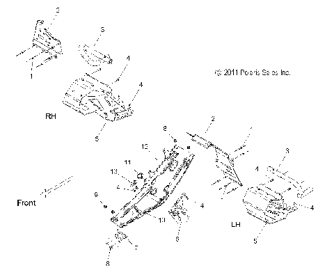CHASSIS, CLUTCH GUARD and FOOTRESTS - S12BR8GSA/GSL (49SNOWCLUTCHGUARD12800)