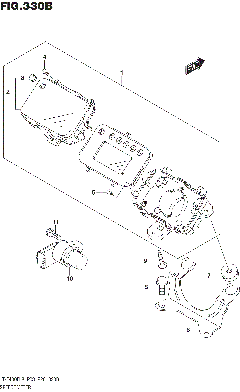 SPEEDOMETER (LT-F400FL8 P28)